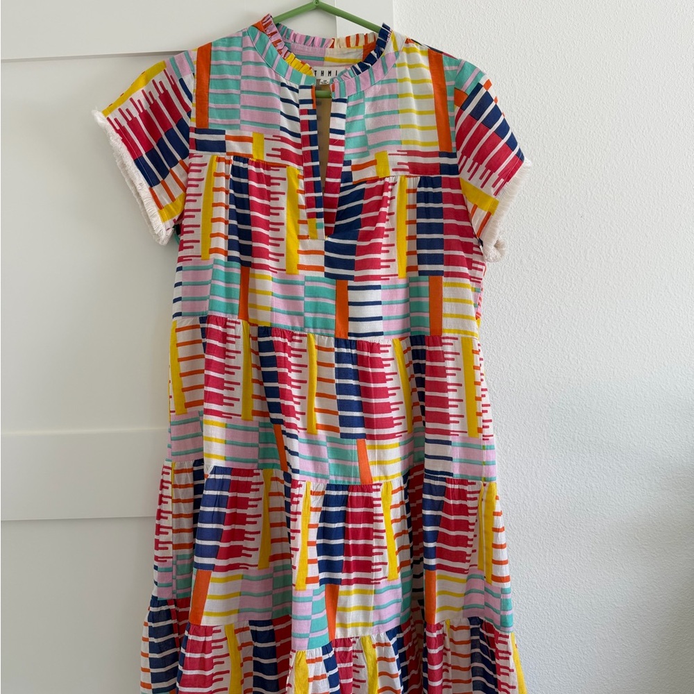 THML Colorful Striped Mini Dress